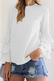 Casual Solid Flounce O Neck Blouses (9 Colors)