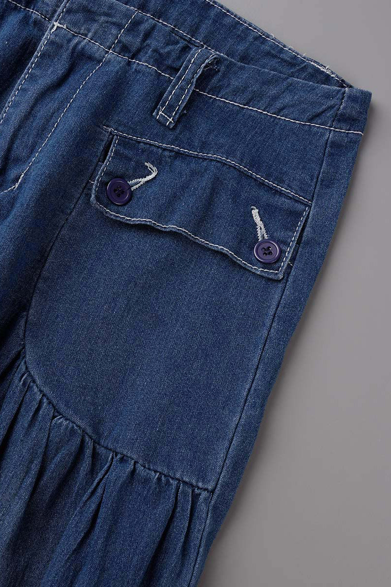 Street Solid Patchwork High Waist Loose Denim Jeans(3 Colors)