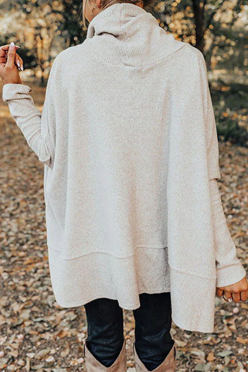 Casual Solid Solid Color Turtleneck Tops