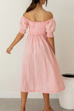 Sweet Elegant Solid Solid Color Off the Shoulder A Line Dresses(3 Colors)