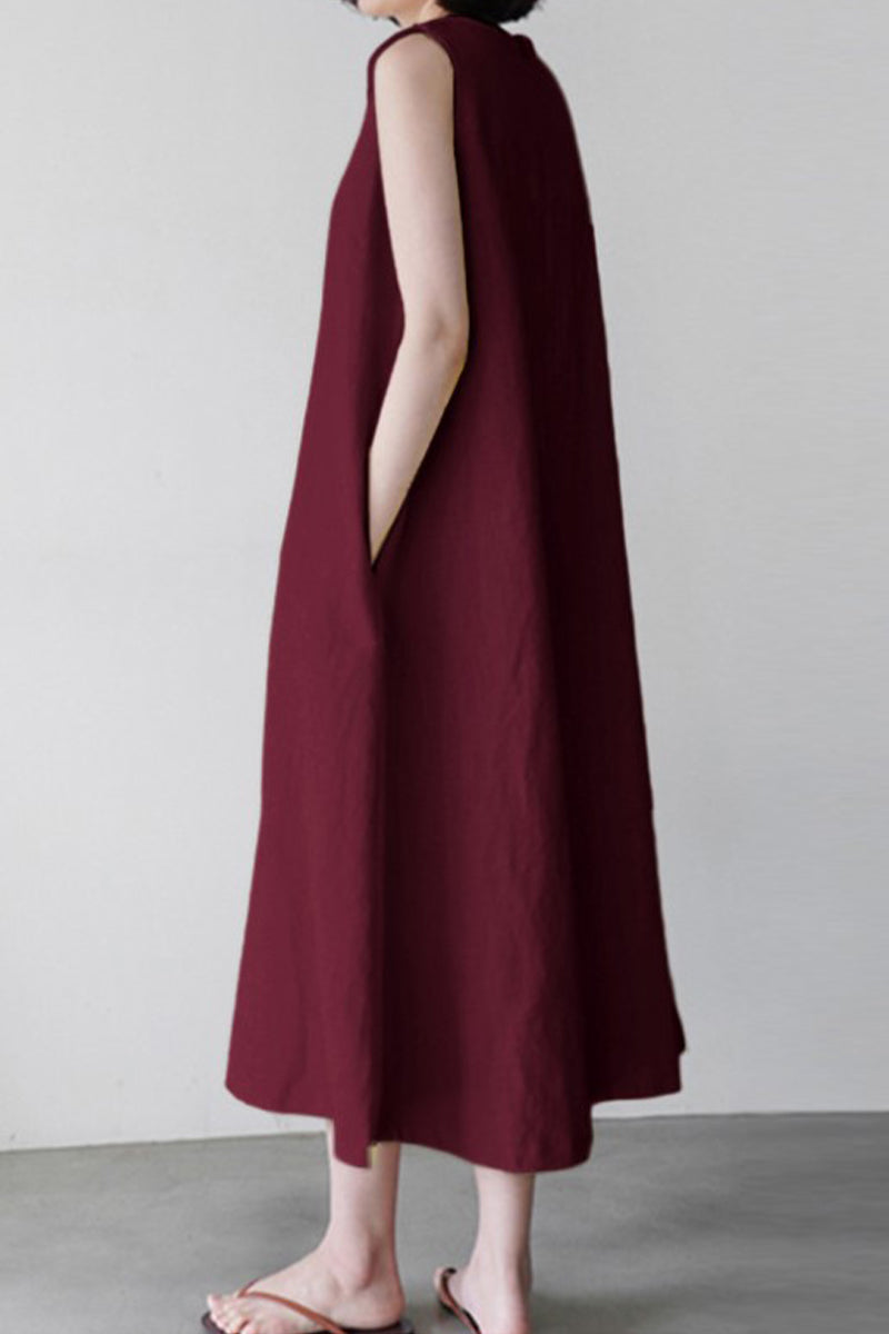 Casual Simplicity Solid Solid Color O Neck Vest Dress Dresses