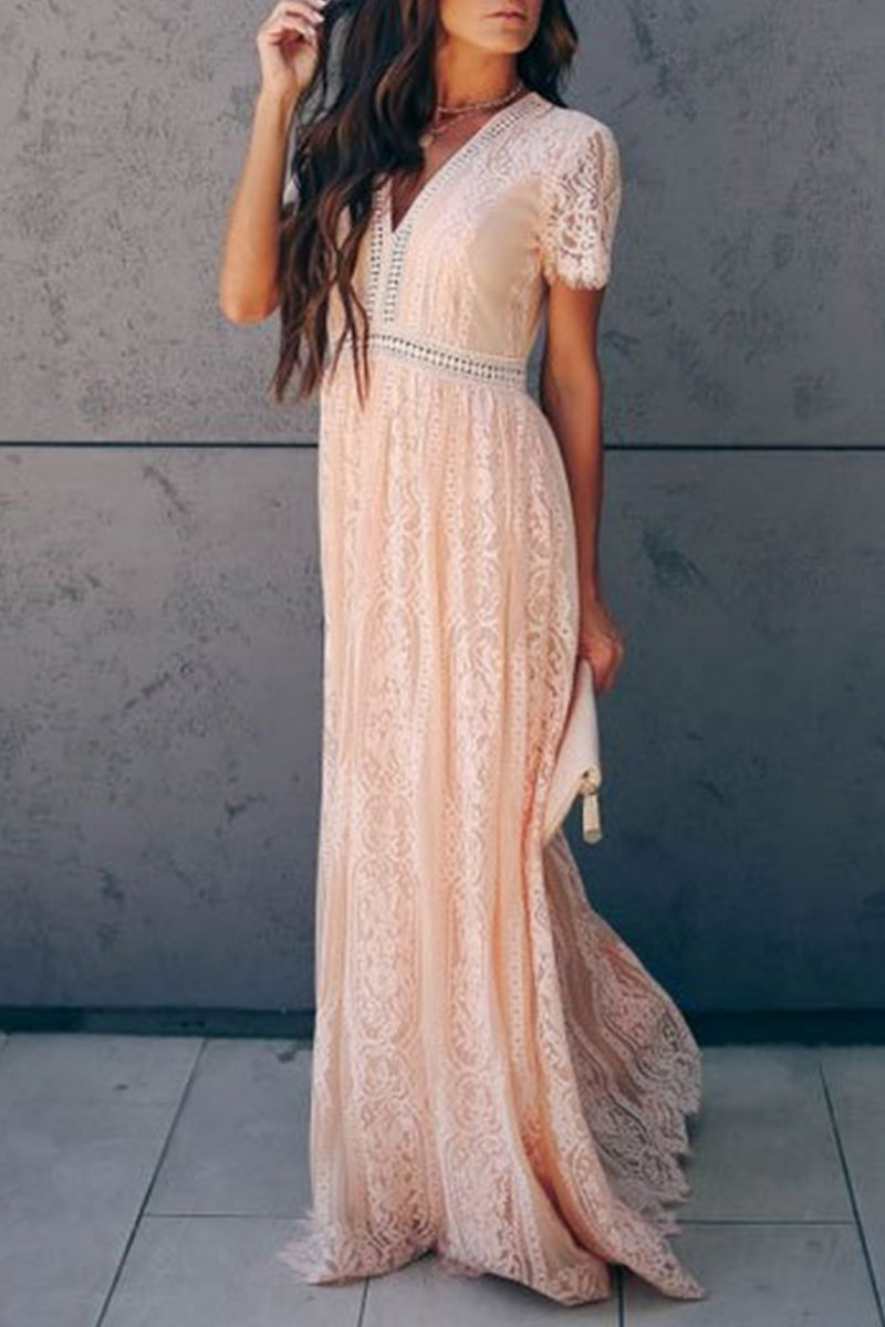 Sweet Elegant Solid Hollowed Out Princess Dresses
