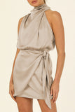Celebrities Elegant Solid Fold Halter A Line Dresses
