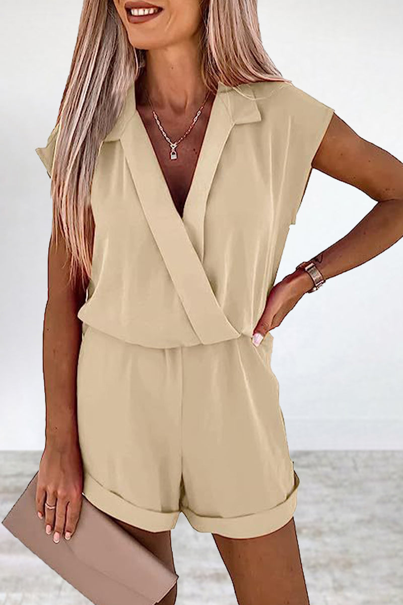 Casual Solid V Neck Loose Jumpsuits(7 Colors)