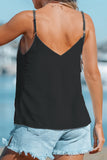 Casual Vacation Solid Buttons V Neck Tops