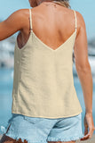 Casual Vacation Solid Buttons V Neck Tops