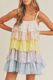 Sweet Celebrities Color Block Sequins Sling Dress Dresses