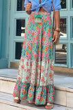 Casual Vacation Floral Patchwork Loose High Waist Type A Full Print Bottoms