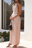 Elegant Solid Backless Fold Halter Waist Skirt Dresses(4 Colors)