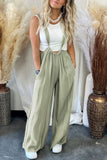 Casual Solid Fold Loose Wide Leg Solid Color Bottoms