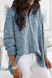 Casual Solid Buttons V Neck Tops