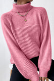 Casual Solid Patchwork Turtleneck Sweaters(6 Colors)
