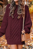 Elegant Solid Hollowed Out O Neck Long Sleeve Dresses(12 Colors)