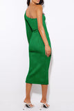 Elegant Formal Solid Hollowed Out Oblique Collar Evening Dresses(5 Colors)