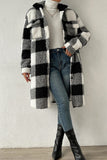 Casual Plaid Pocket Contrast Turndown Collar Outerwear(4 Colors)
