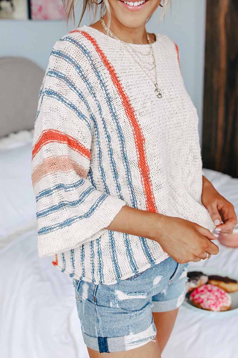 Chicindress Striped Colorblock Sweater