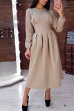 Chicindress Elegant Solid Color Long Sleeves Midi Dresses