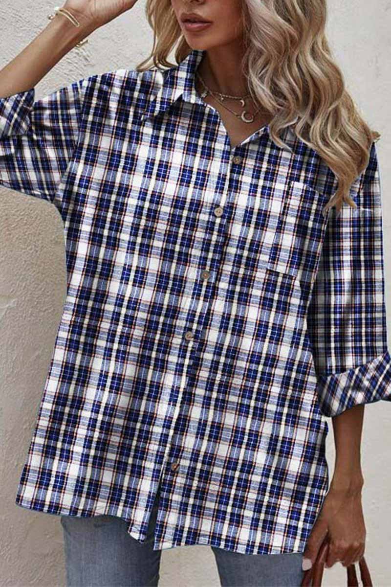 Chicindress Black And White Checkered Shirt With Joints Tops