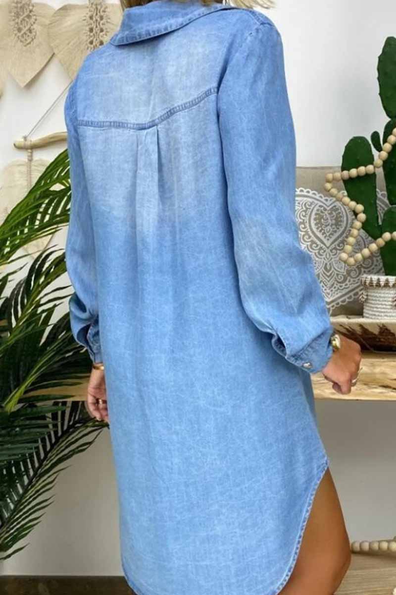 Chicindress Buttoned Pockets Design Denim Mini Dress