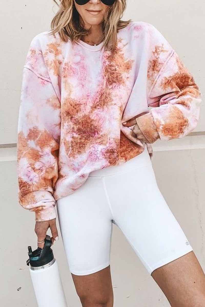Chicindress Tie Dry Colorful Long Sleeve Tops