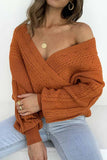 Chicindress Sexy V-neck Off-shoulder Sweater Casual Sweater
