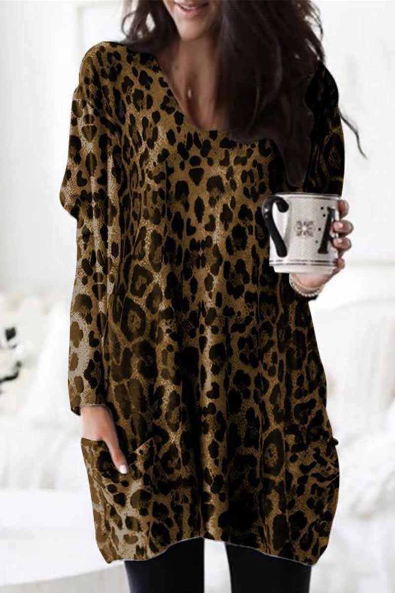 Chicindress Leopard Mini dress With Pockets