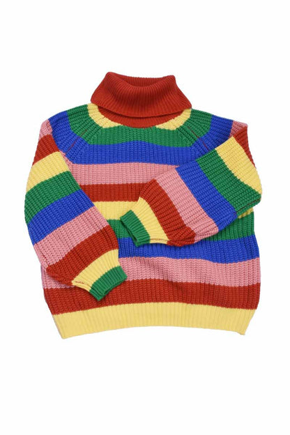 Chicindress Rainbow Striped Loose-knit Sweater