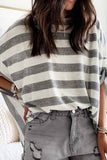 Chicindress Striped Loose Round Neck Top
