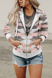 Chicindress Printed Camouflage Hooded Jacket