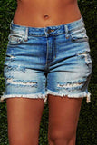Chicindress On-trend Fringed Ripped Denim Shorts(3 Colors)