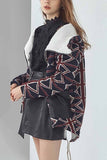 Chicindress Hooded Plaid Contrast Cotton Coat