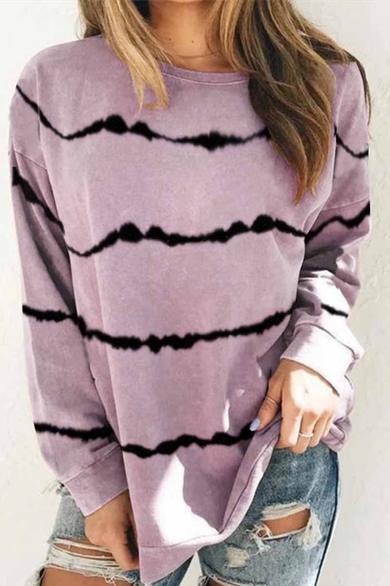 Chicindress Tie-dye Striped Print Top