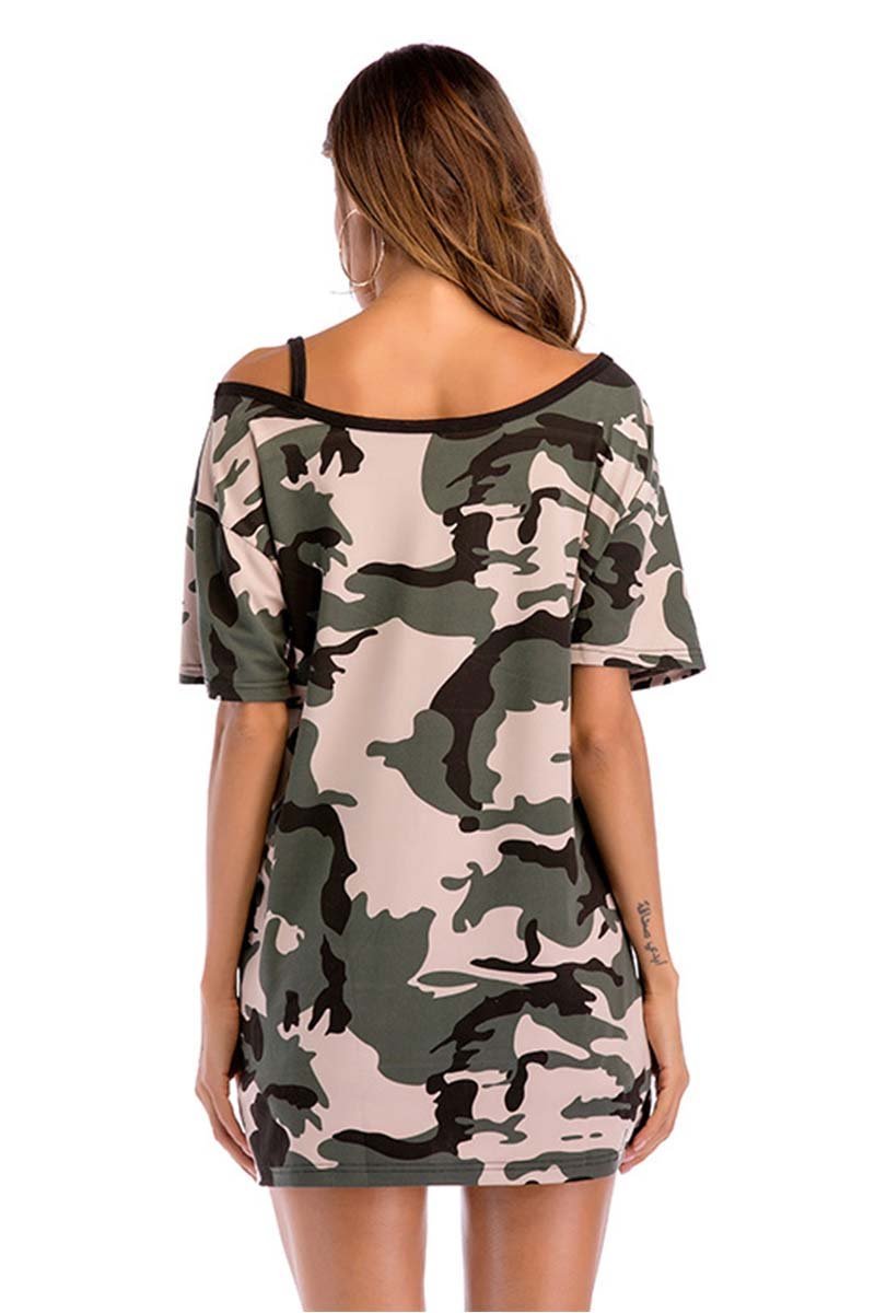 Chicindress Camouflage Strapless T-shirt