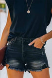 Chicindress Summer High Waist Distressed Worn Out Washed Denim Shorts