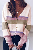 Chicindress Long Sleeve V Neck Color-Block Sweater