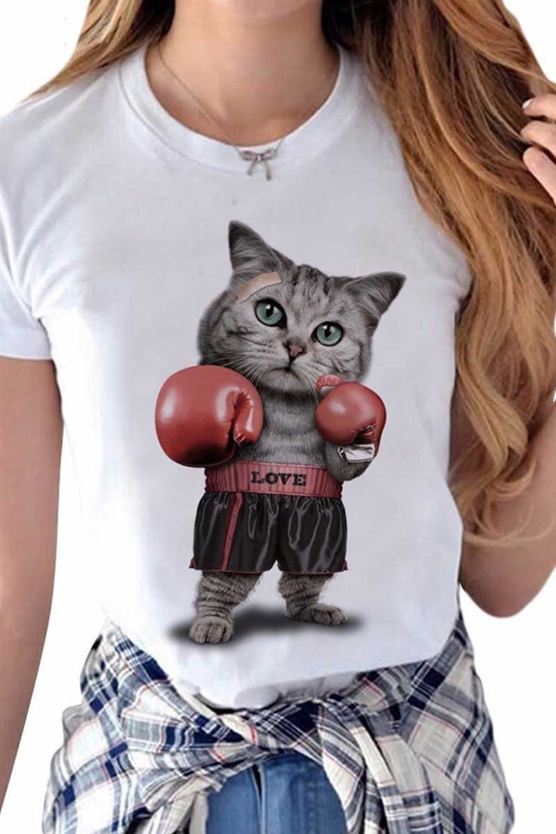 Chicindress Sport Cat Print T-shirt