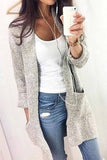 Chicindress Solid Color Knitted Cardigan With Large Pockets