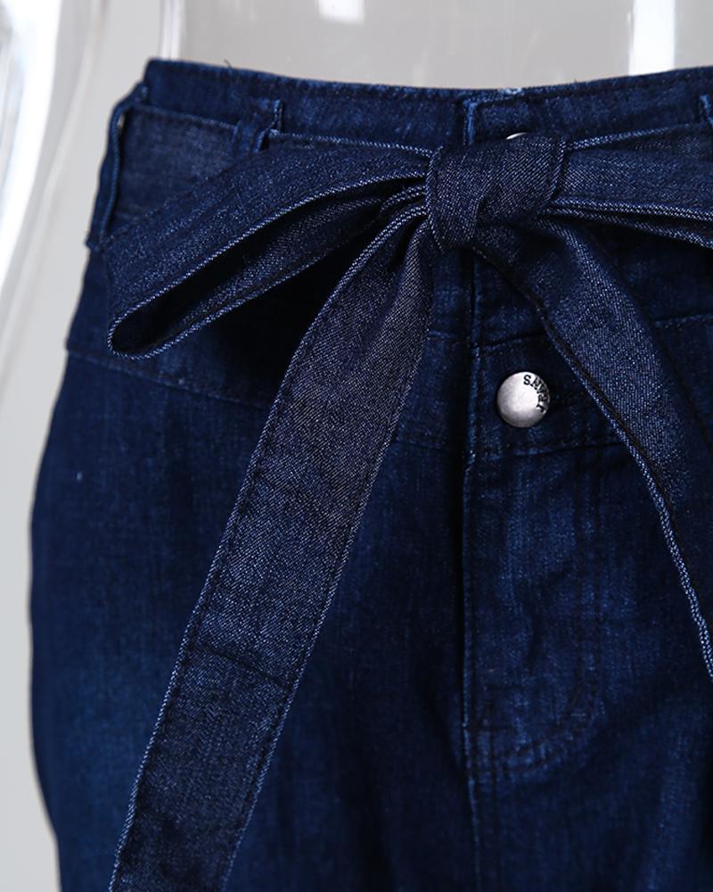 Chicindress Denim High Waist Bell-Bottom Jeans