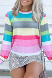 Chicindress Rainbow Striped Multicolor Thin Tops(5 Colors)