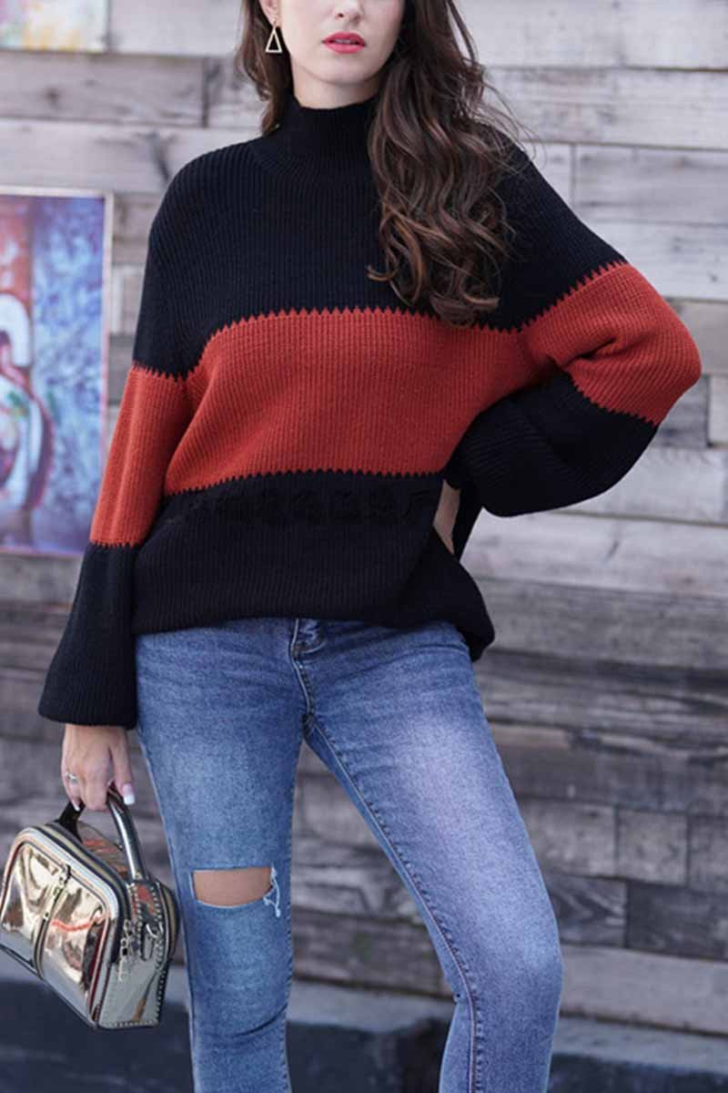 Chicindress Loose Stripe Knitted Sweater