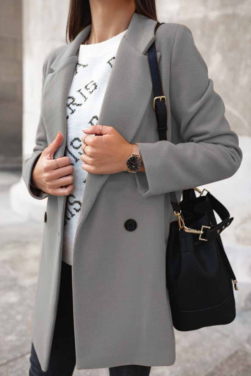 Chicindress Solid Color Loose Suit Coat