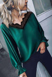 Chicindress Lace V-Neck Long Sleeve Tops