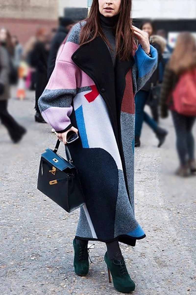 Chicindress Color Printed Casual Coat