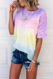 Chicindress O Neck Tie-dye Multicolor T-shirt