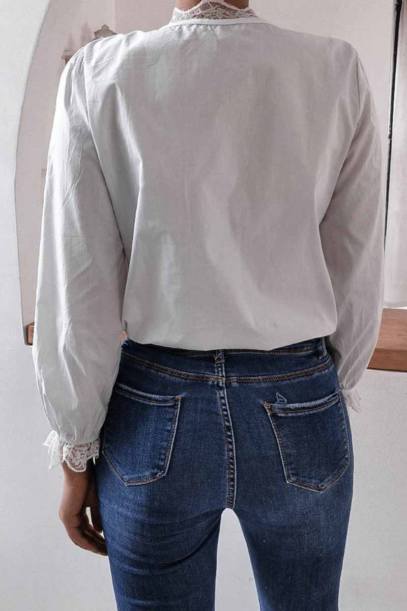 Chicindress Long Sleeve Flared Sleeve Solid Color Shirt Tops