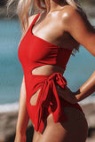 Chicindress Sexy Strappy Hollow One shoulder Swimsuit