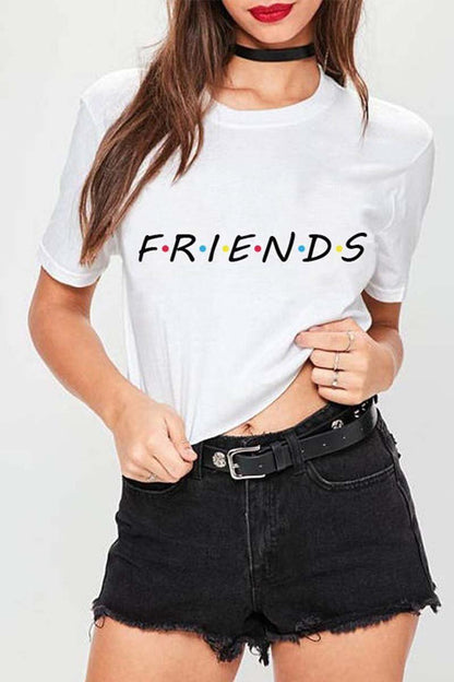 Chicindress colorful letters print T-shirt