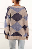 Chicindress Irregular Print Round Neck Sweater
