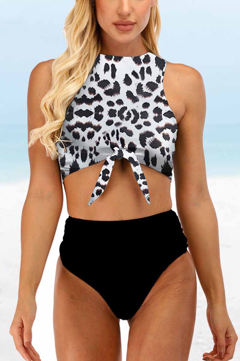 Chicindress Two-Piece High Waist Sexy Leopard Swimsuit