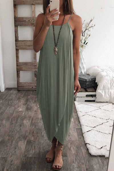 Chicindress Solid Color Knitted Loose And Irregular Maxi Dress(3 Color ...